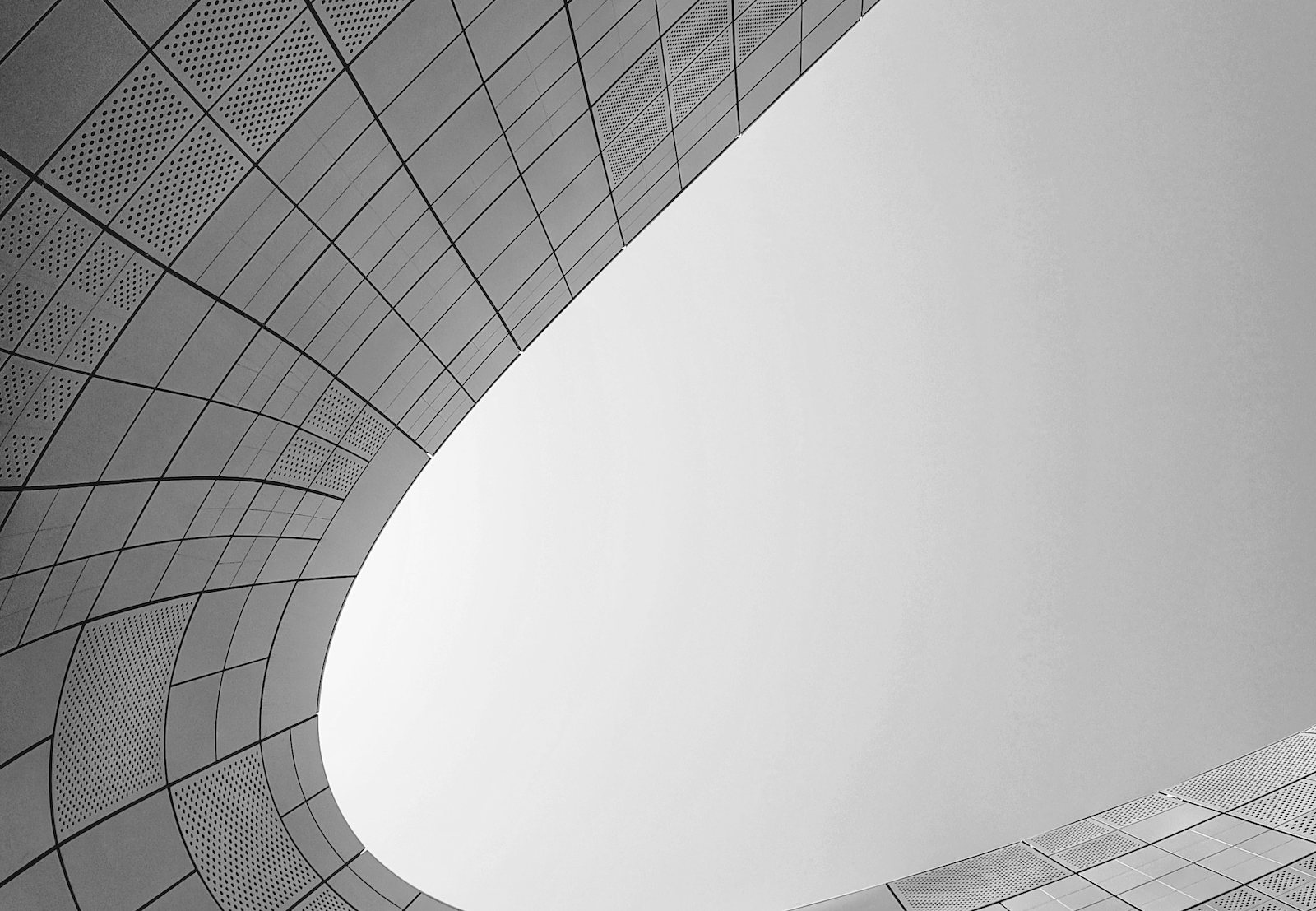 Architectural ceiling detail in monochrome